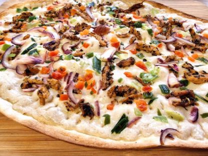 Flammkuchen vegan Traditionall, oval