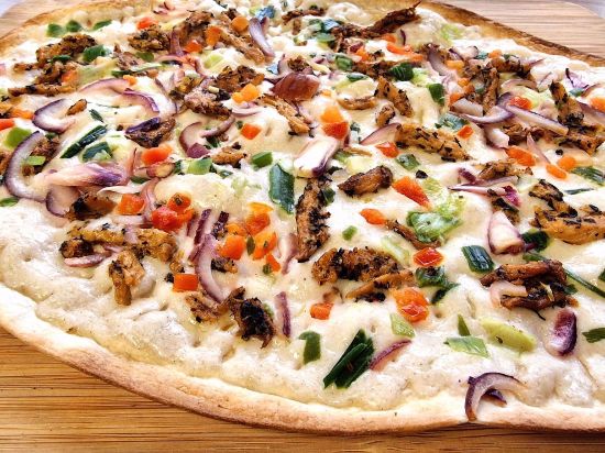 Flammkuchen vegan Traditionall, oval